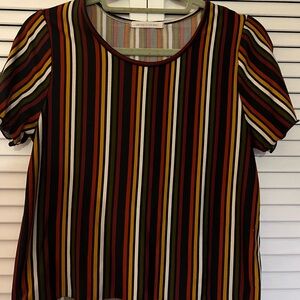 Caution To The Wind Vibrant Striped Blouse